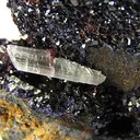 Azurite, Gypsum (Var: Selenite) - image 2
