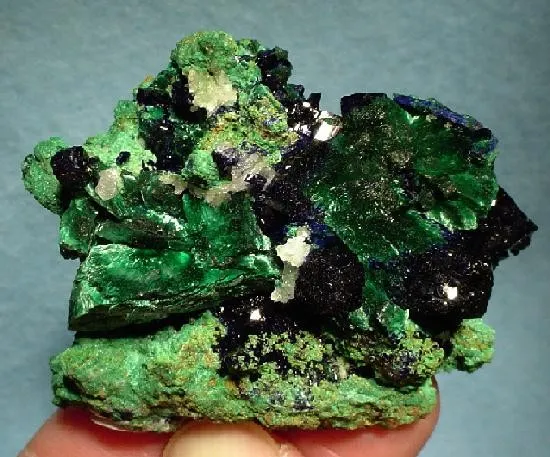 Azurite, Malachite, Bayldonite image