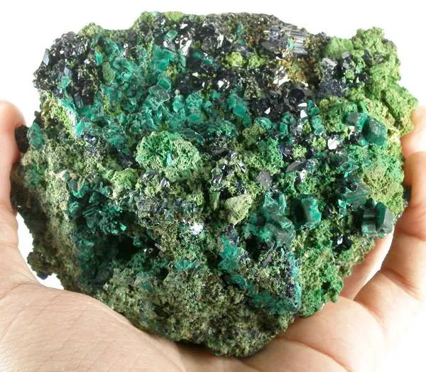 Azurite, Malachite, Bayldonite, Olivenite image