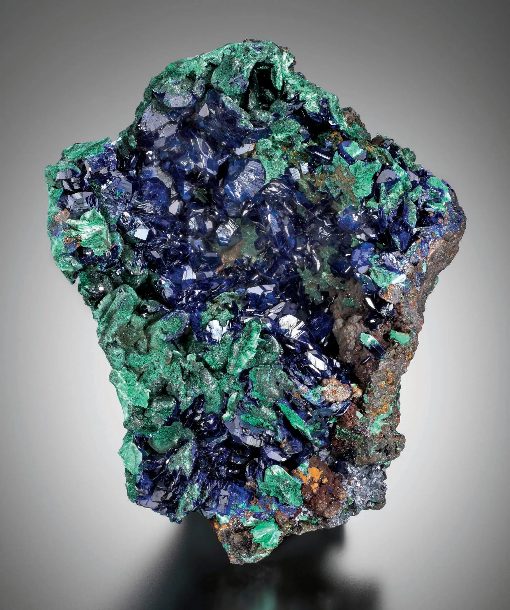 Azurite, Malachite pseudomorphs after Azurite - image 1