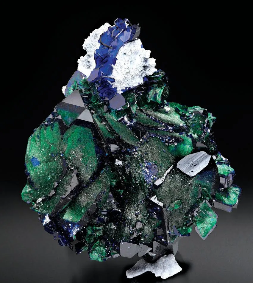 Azurite, Malachite pseudomorphs after Azurite image