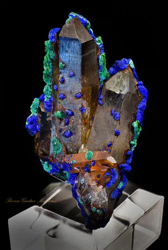 Azurite, Malachite, Quartz image