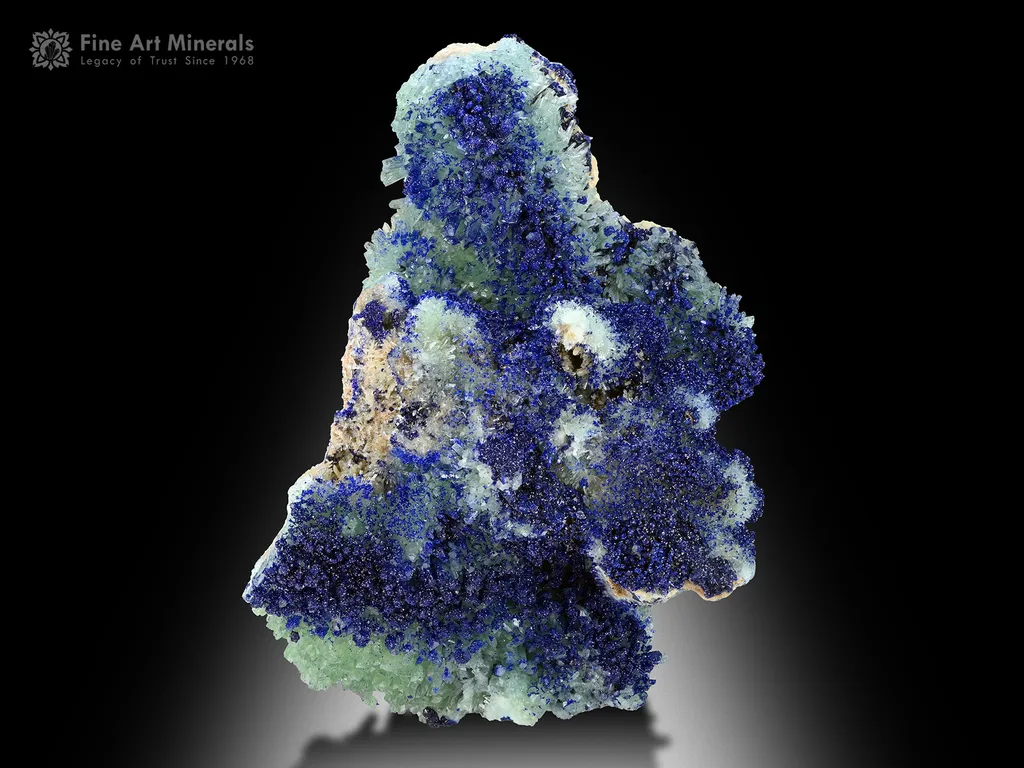 Azurite on Aragonite from Helmand Afghanistan image