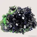 Azurite on Arsentsumebite (TL) - image 3