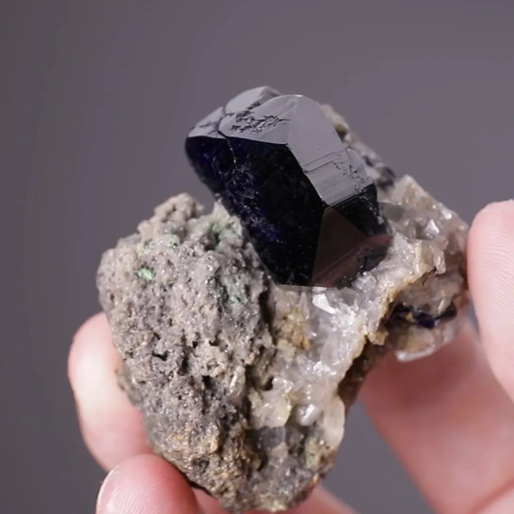 Azurite on Cerussite image