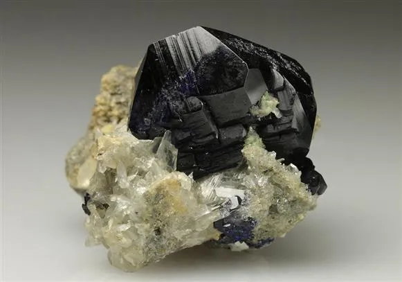 Azurite on Cerussite - image 1