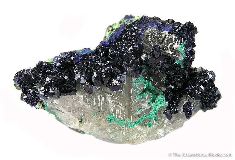 Azurite on Cerussite Twin image