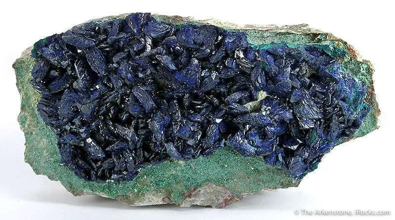 Azurite on Chrysocolla-Coated Malachite - image 2