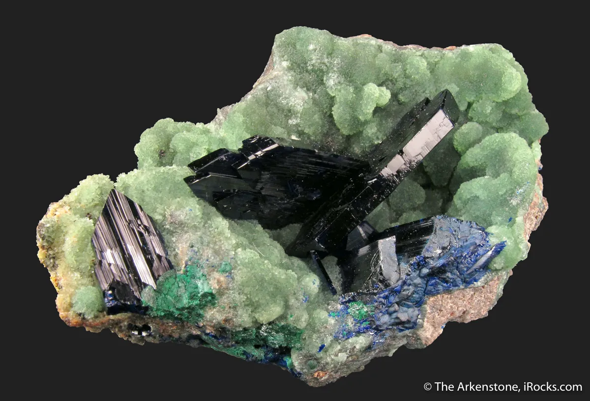 Azurite on Cuprian Smithsonite - image 4