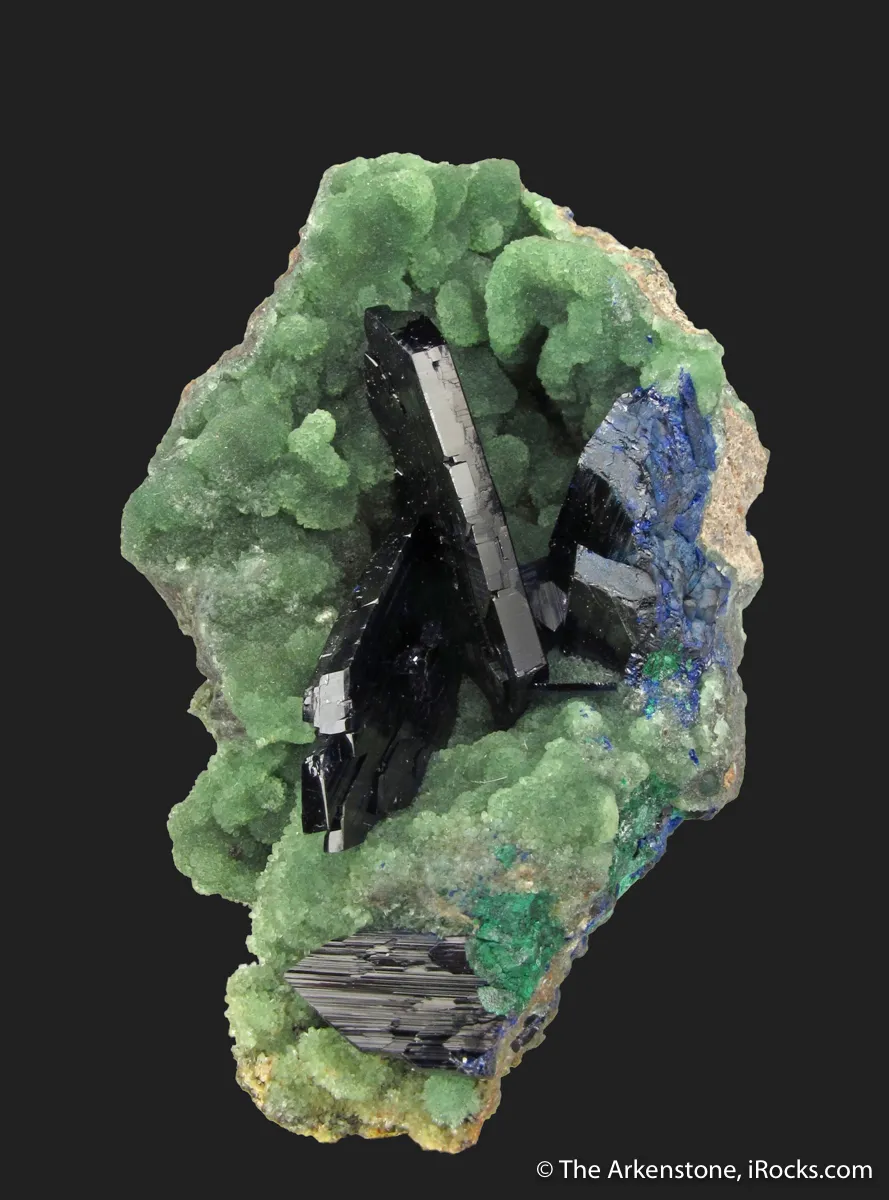 Azurite on Cuprian Smithsonite - image 3