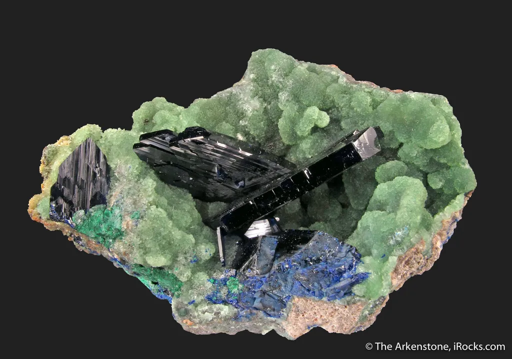 Azurite on Cuprian Smithsonite image