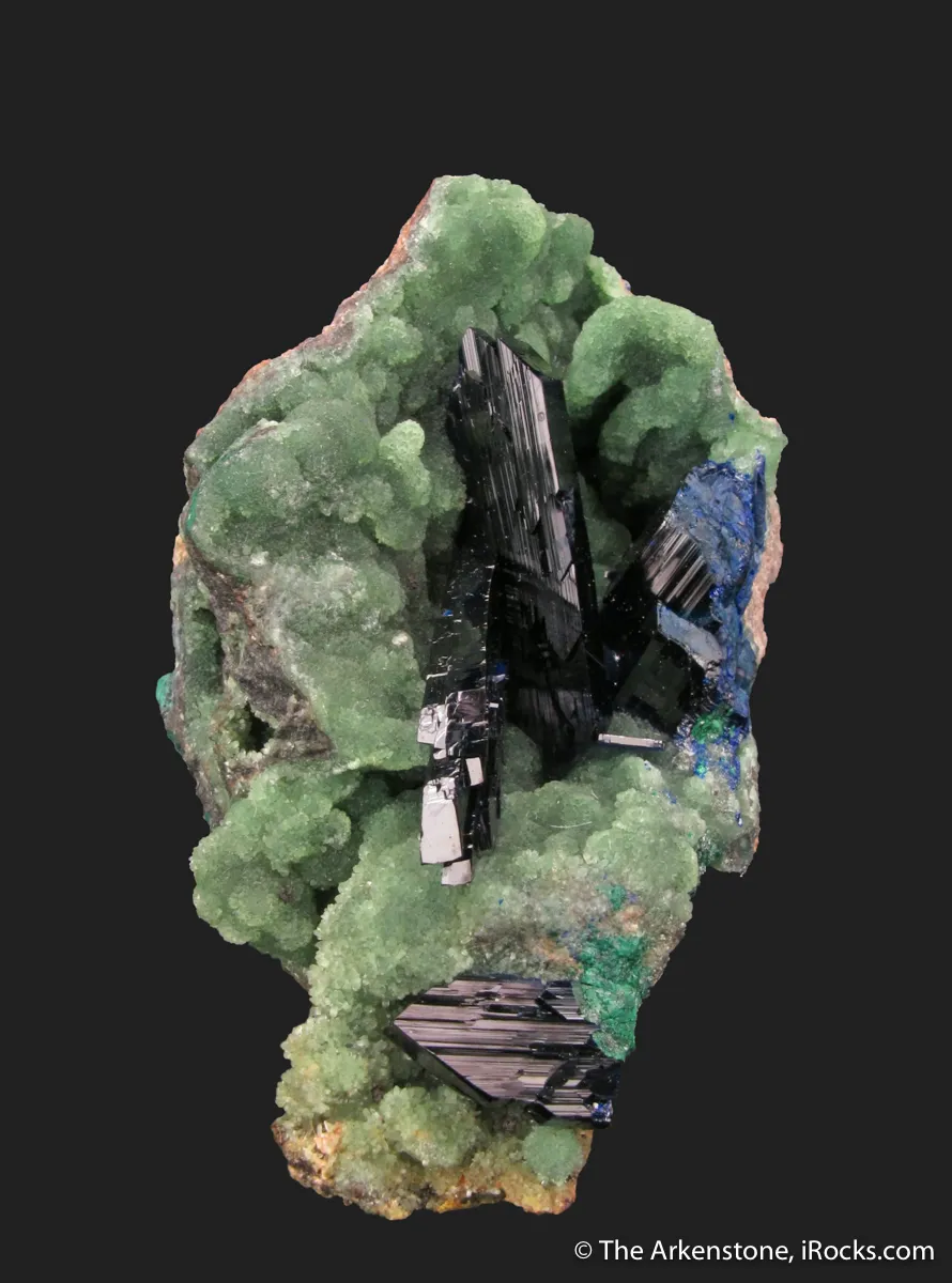 Azurite on Cuprian Smithsonite - image 2