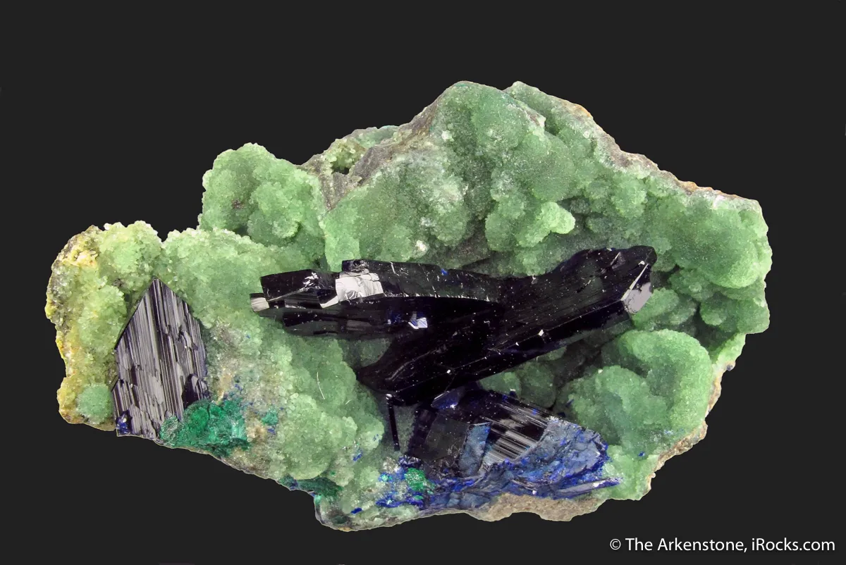 Azurite on Cuprian Smithsonite - image 5