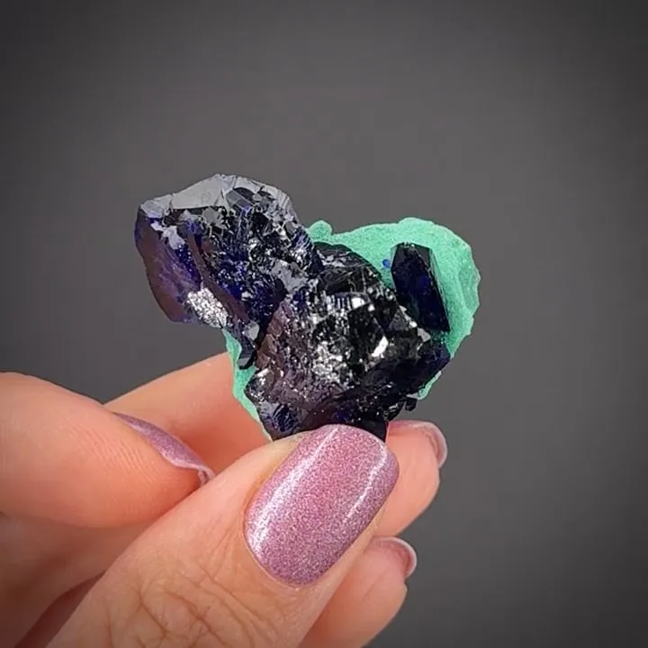 Azurite on Malachite image