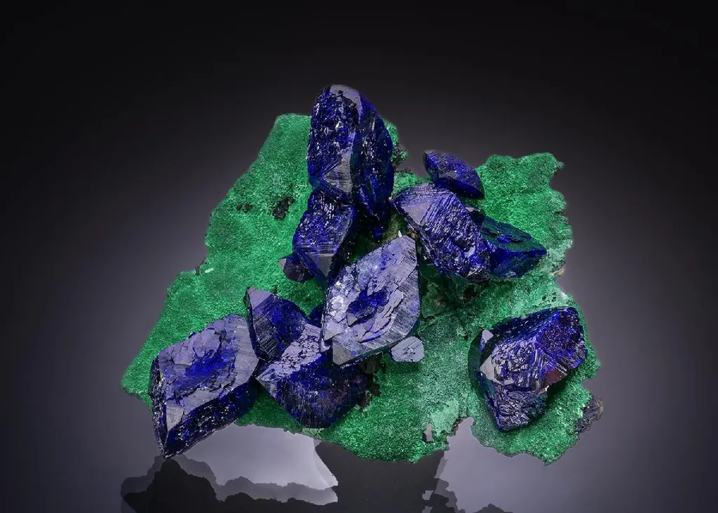 Azurite on Malachite image