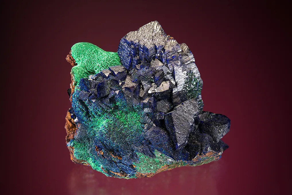 Azurite on Malachite image