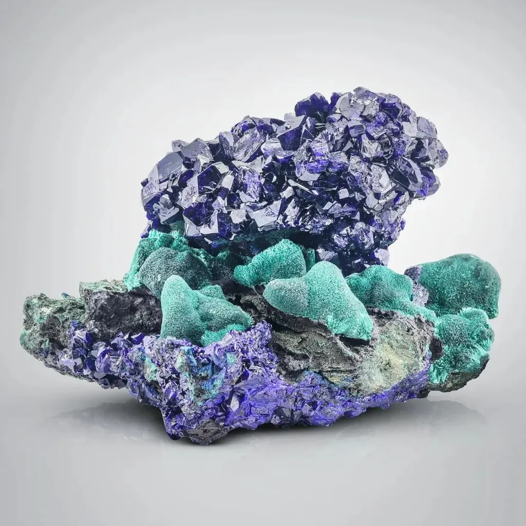 Azurite on Malachite image