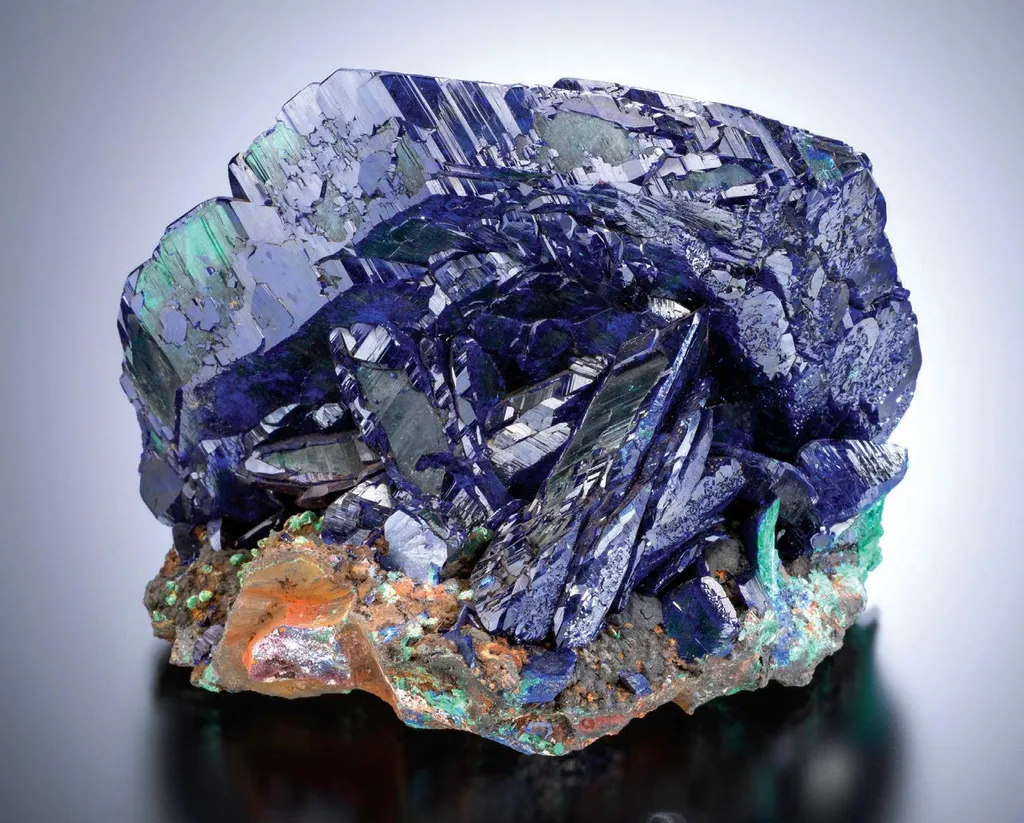 Azurite on Malachite after Azurite image