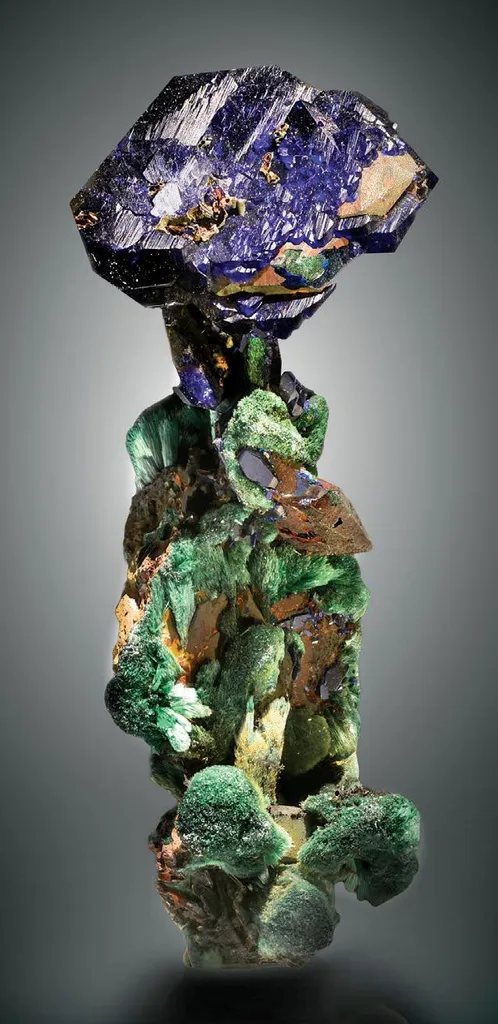 Azurite on Malachite after Azurite image