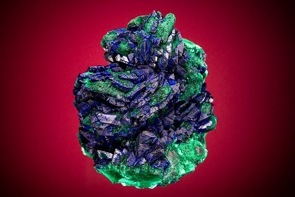 Azurite on Malachite after Azurite image