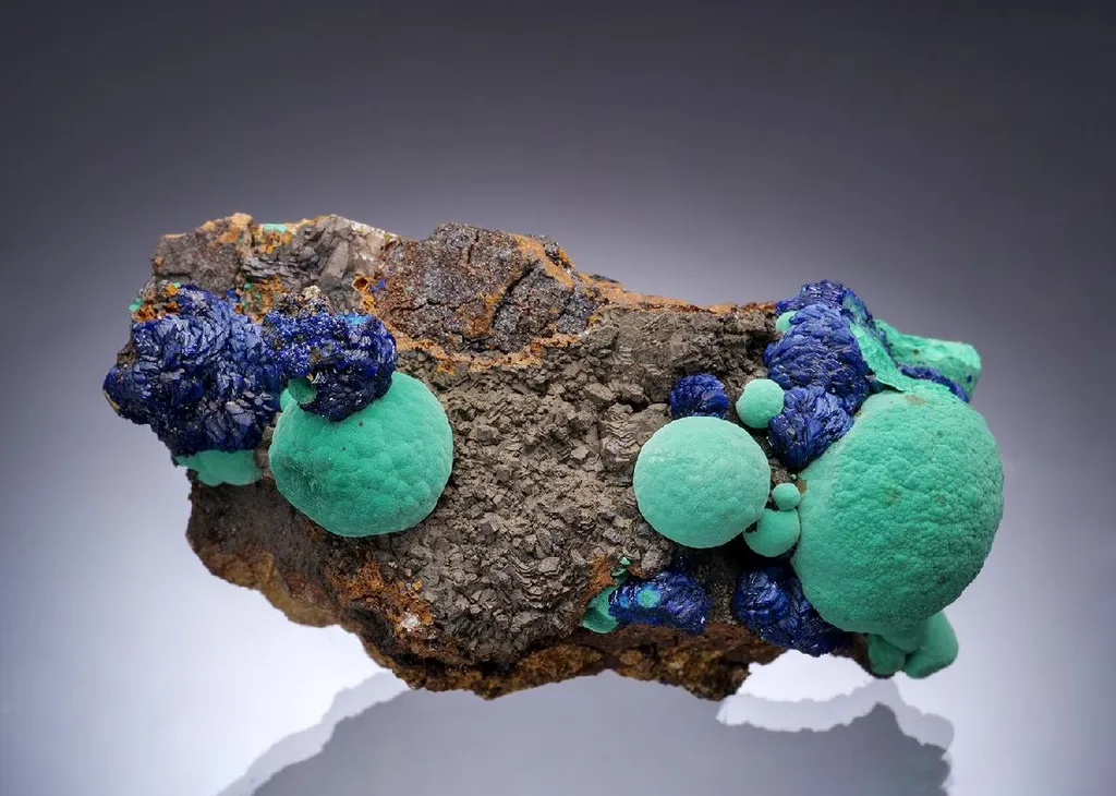 Azurite on Malachite image