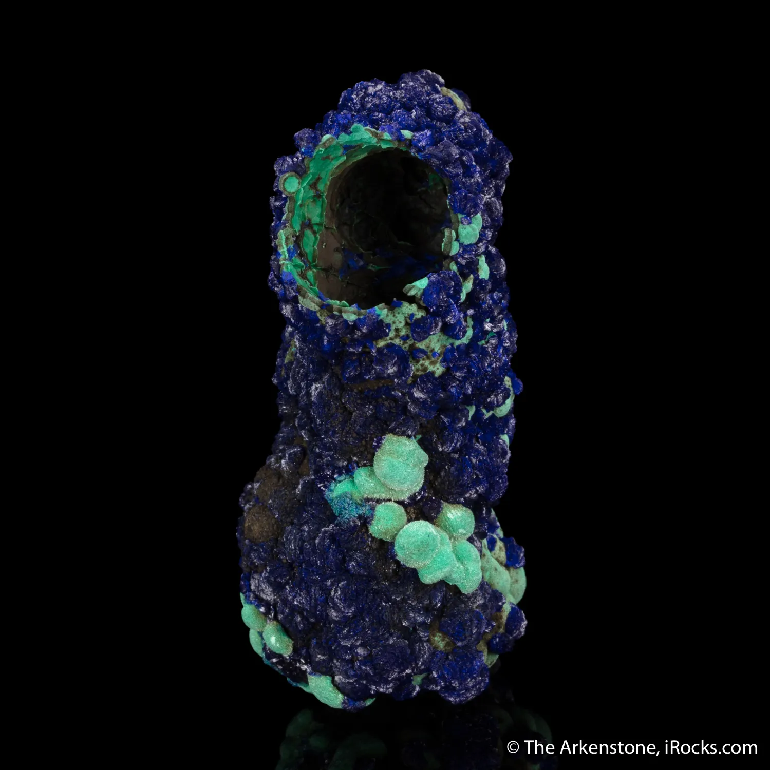 Azurite on Malachite hollow stalactite - image 6