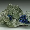 Azurite on Malachite ps. after Tennantite on CUPRIAN Smithsonite - image 1