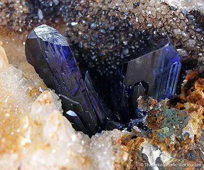 Azurite on Quartz - image 2