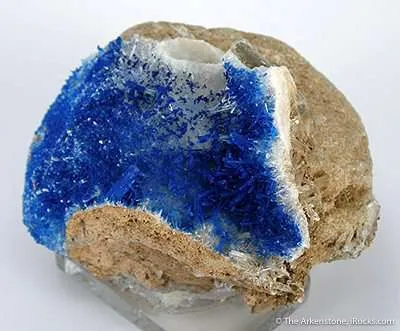 Azurite on Selenite - image 2