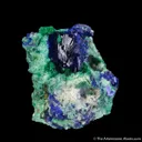 Azurite on Tsumebite (Type Locality) - image 2