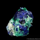 Azurite on Tsumebite (Type Locality) - image 3