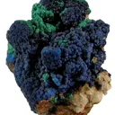 Azurite Replacing Fluorite, With Malachite - image 1