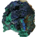 Azurite Replacing Fluorite, With Malachite - image 2