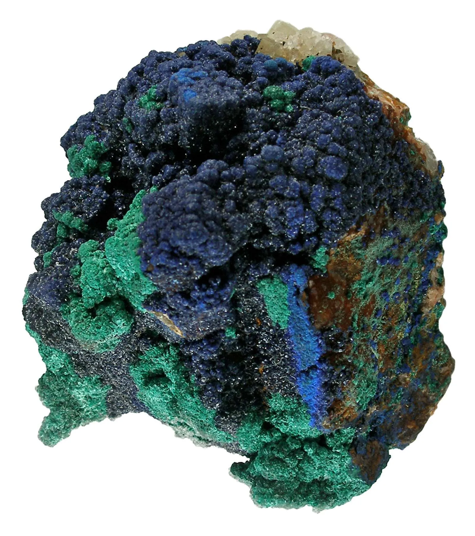Azurite Replacing Fluorite, With Malachite - image 2