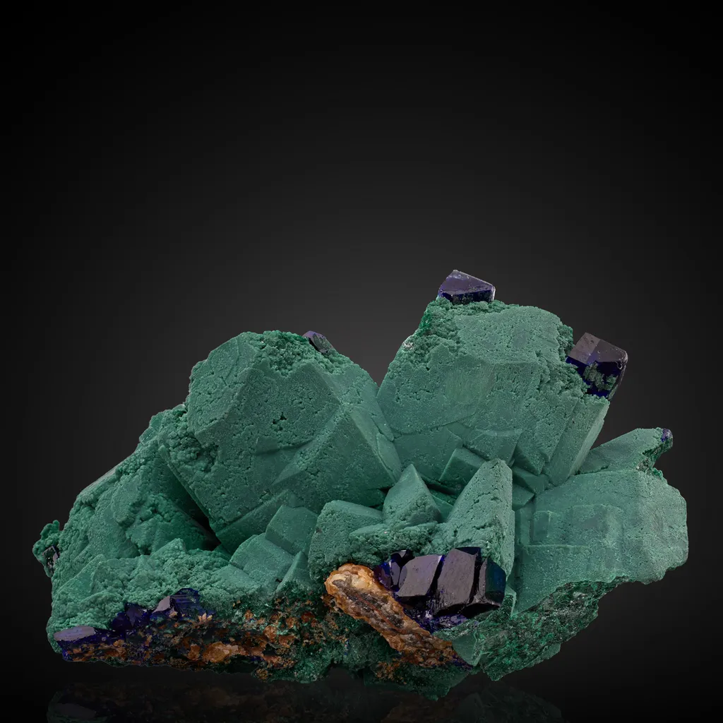 Azurite, Rosasite a. Malachite a. Azurite