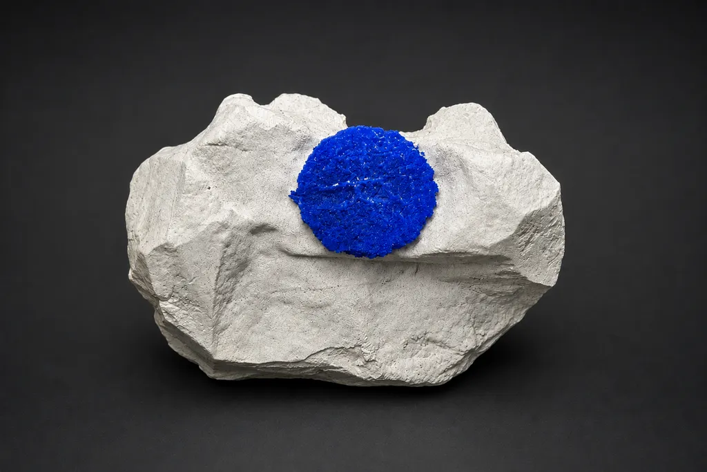 Azurite Sun on Kaolinite from Australia, Malbunka Copper Mine image