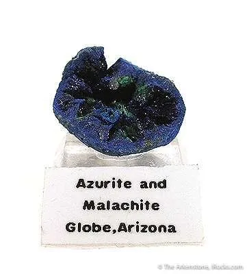 Azurite Vug With Acicular Malachite image