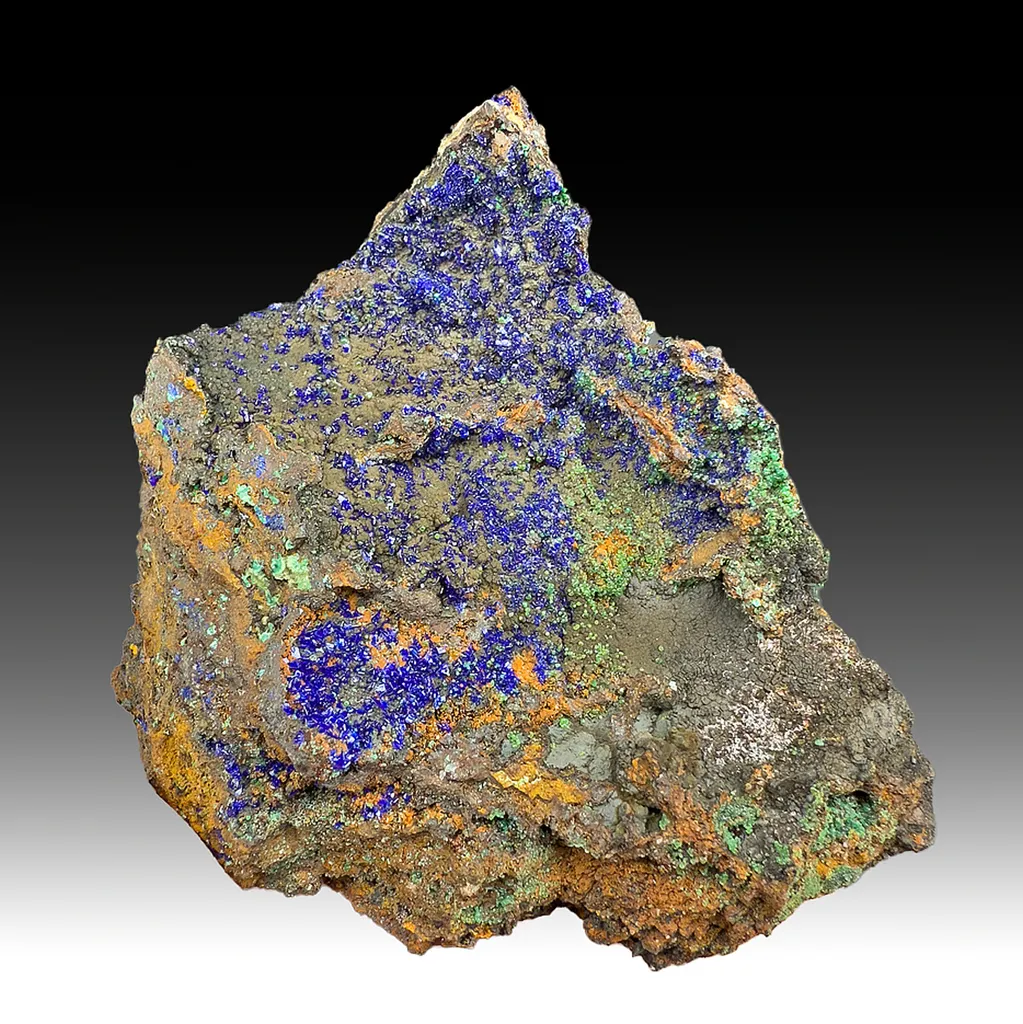 Azurite with Adamite, Mixite, Malachite image