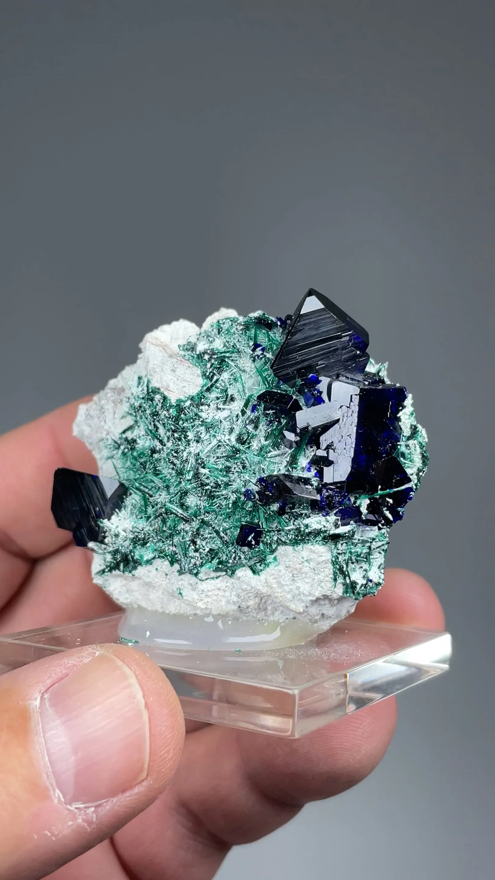 Azurite with Brochantite - image 2