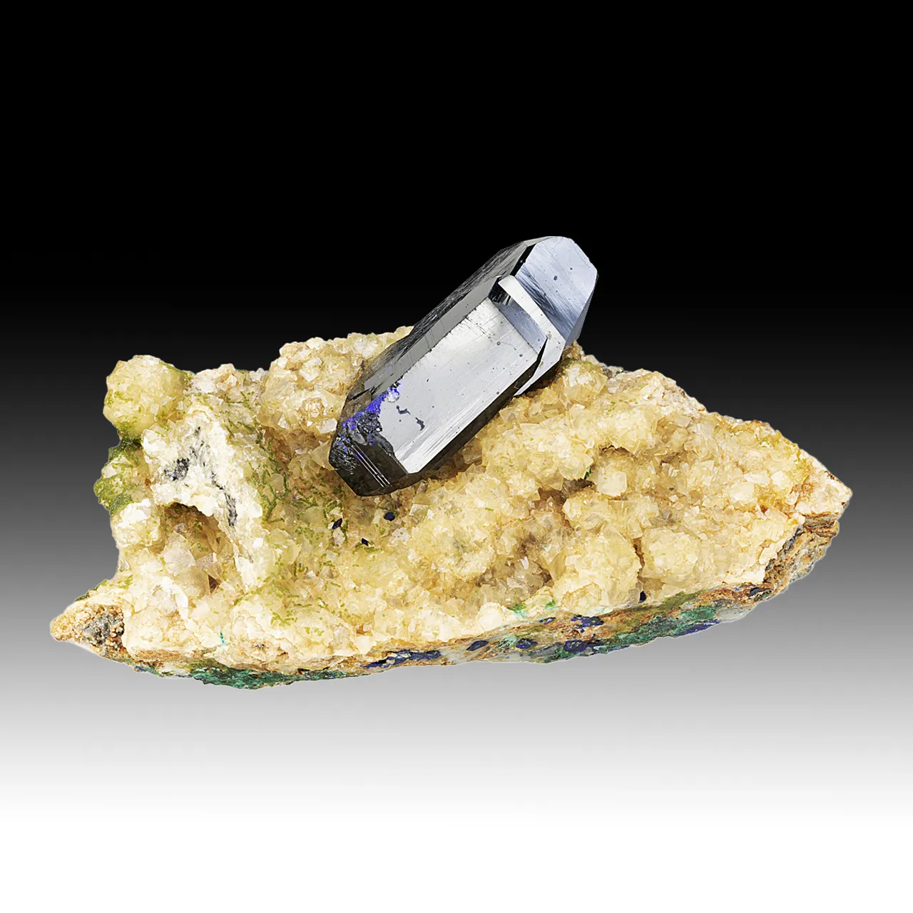 Azurite with Calcite, Duftite - image 1