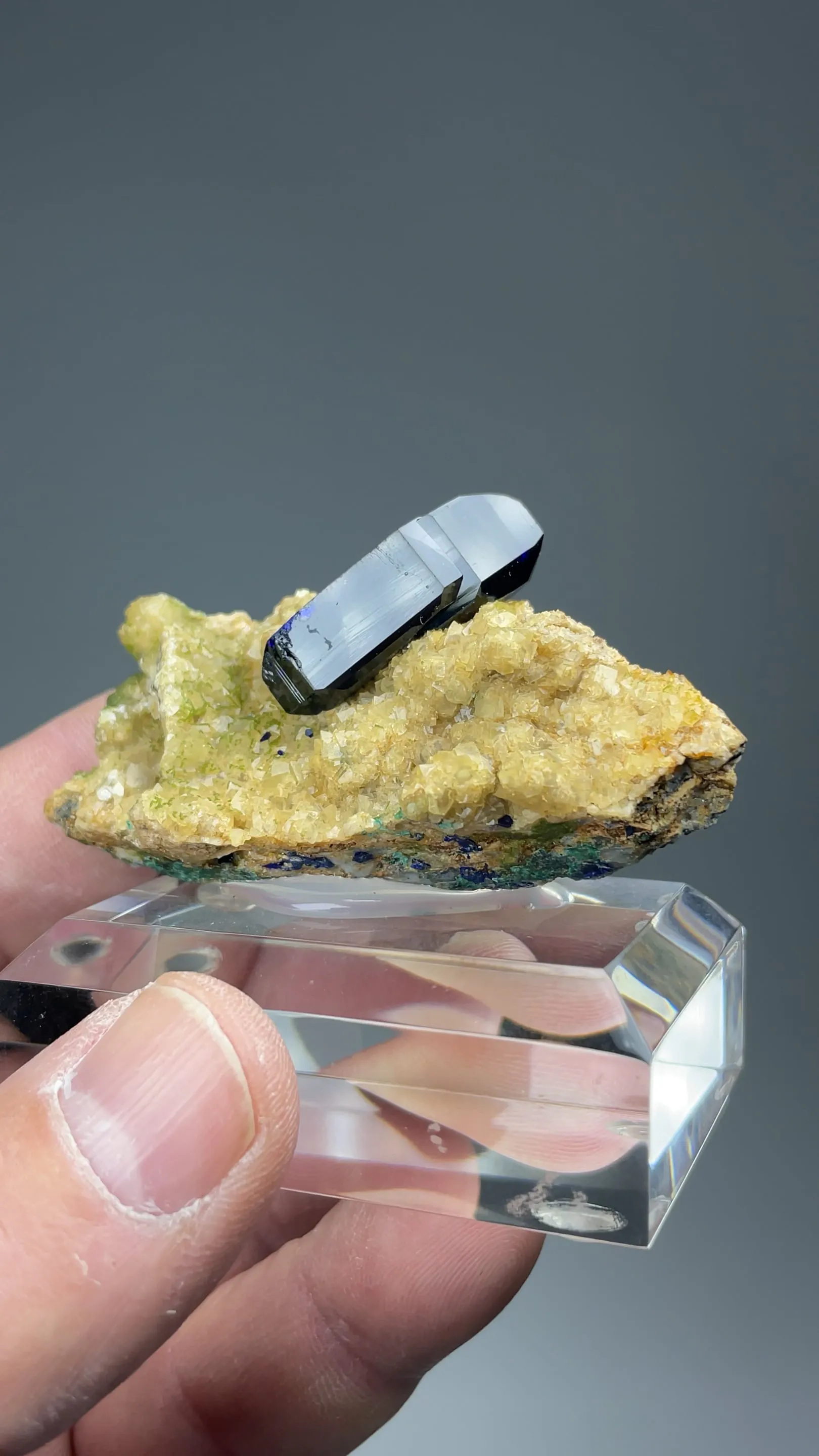 Azurite with Calcite, Duftite - image 2