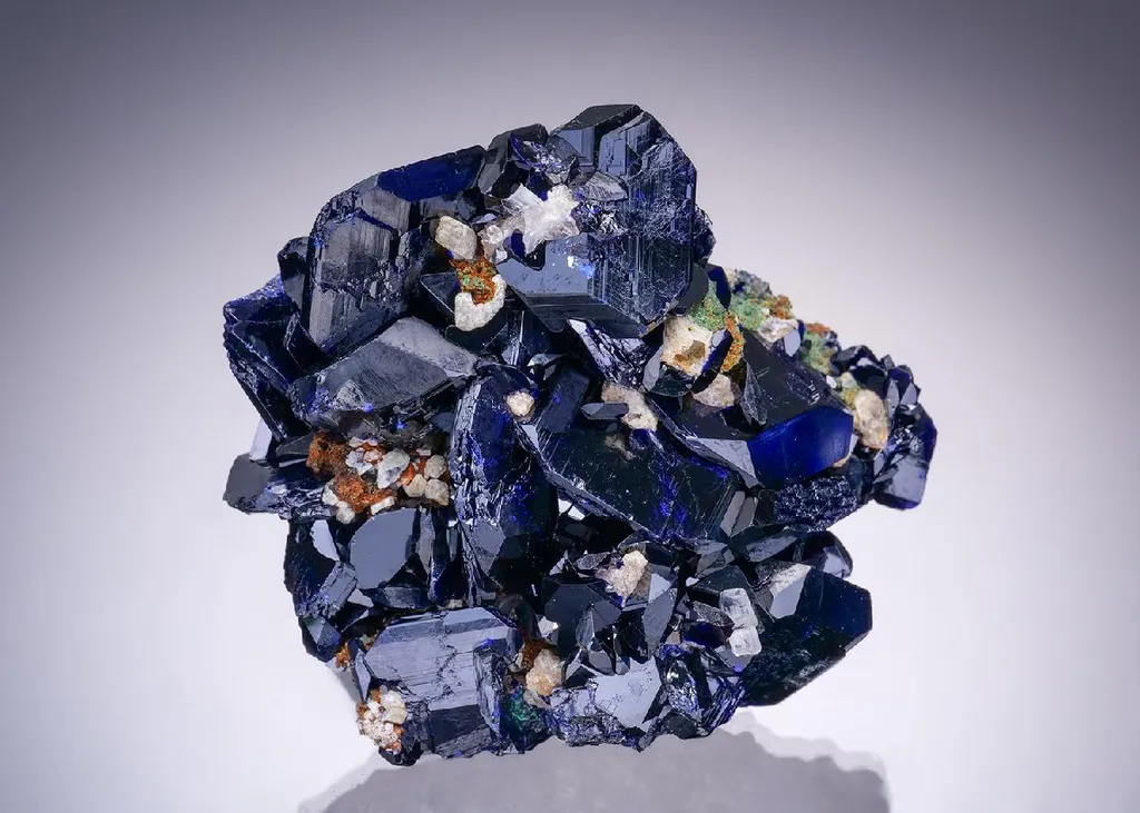Azurite with Cerussite and Duftite