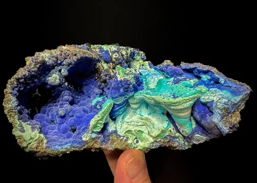 Azurite with Chalcoalumite