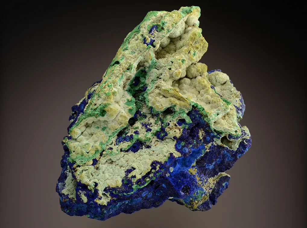 Azurite with Chalcoalumite and Malachite - image 6