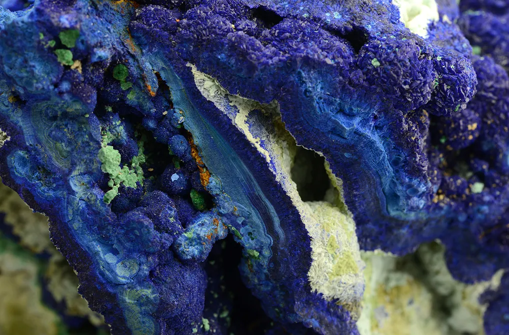 Azurite with Chalcoalumite and Malachite - image 4