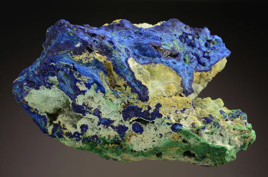 Azurite with Chalcoalumite and Malachite - image 5