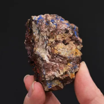 Azurite with Cinnabar