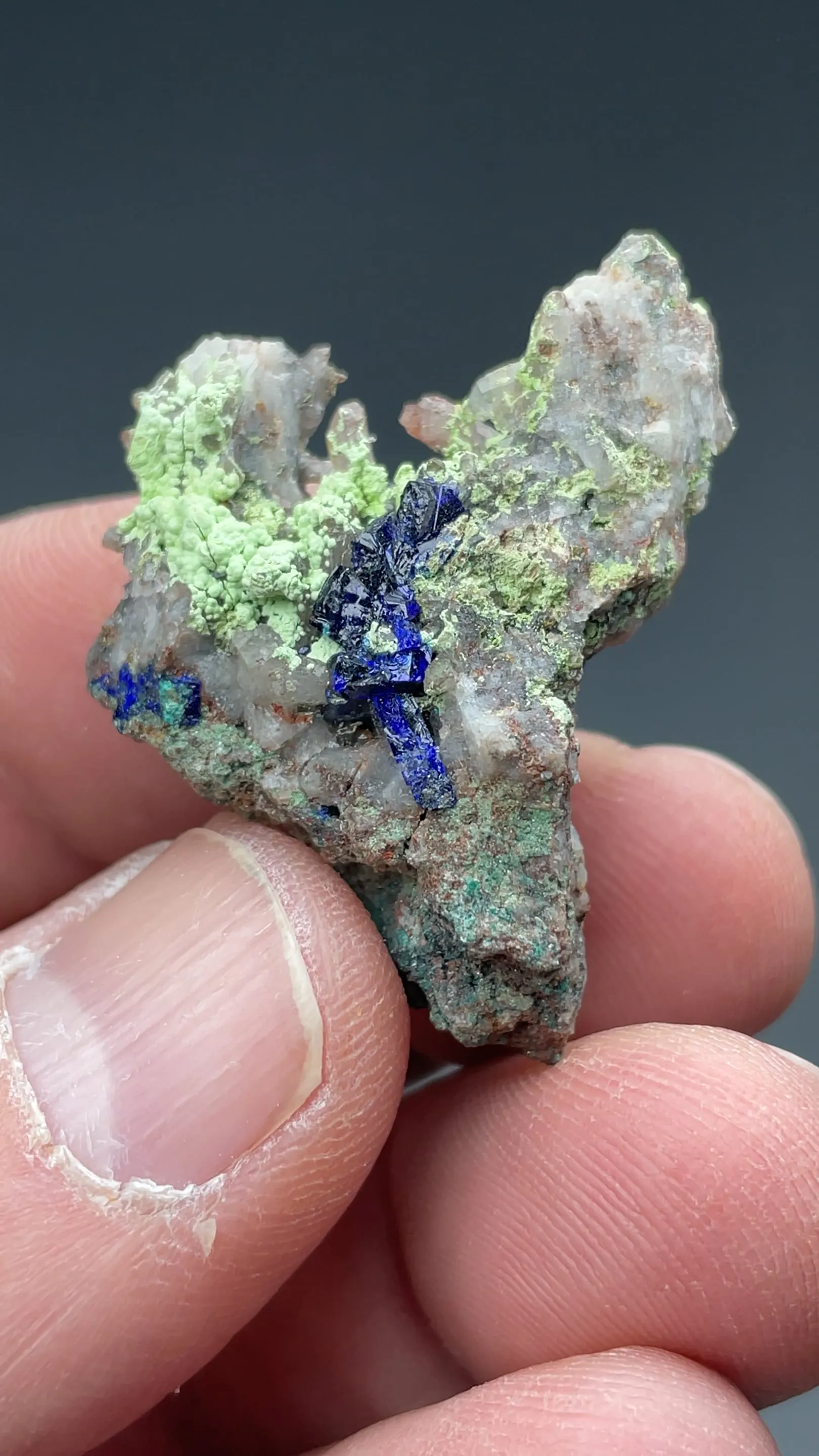 Azurite with Conichalcite - image 2