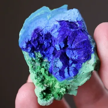Azurite with Conichalcite