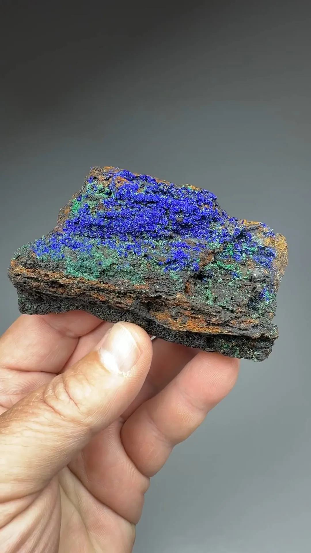 Azurite with Conichalcite, Agardite - image 2
